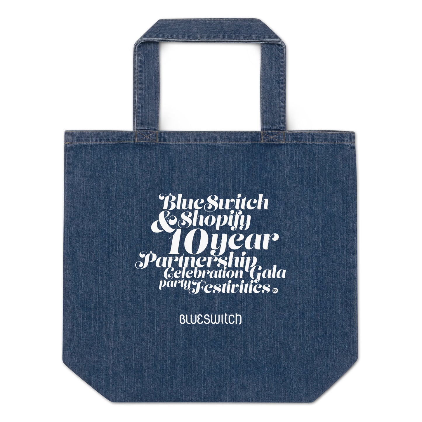 10 Year Shopify Partnership Anniversary Organic denim tote bag